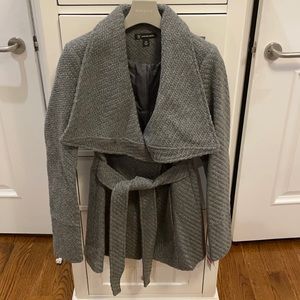 NWT INC International Concepts Wing Collar Textured Wrap Coat